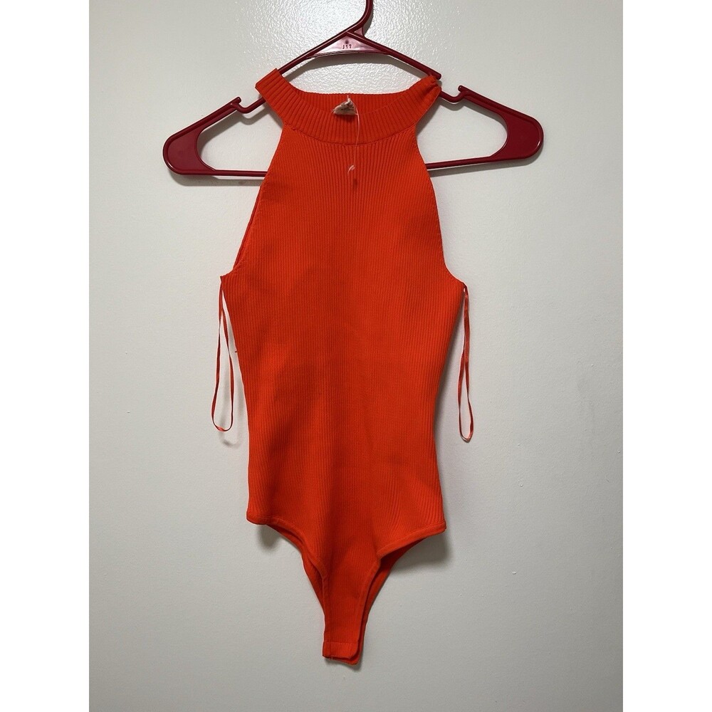 Happily Grey Bodysuit Orange Soft size medium Women’s NWOT